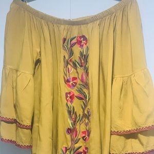 Gold off shoulder blouse